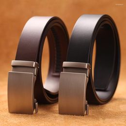 Belts Men's Belt Automatic Ratchet Buckle With Cow Genuine Leather For Men Male Vintage Strap