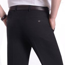 Men's Suits Men's Four Side Elastic Casual Pants Dad's Trousers Loose Middle-aged And Elderly Straight Pantalones D69