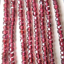 Loose Gemstones BEADS Red Garnet Faceted 2.5mm Wholesale For DIY Jewellery Necklace 32cm 5A