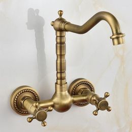 Bathroom Sink Faucets Antique Basin Brass Rotate Vintage Porcelain Copper Water Mixer Taps