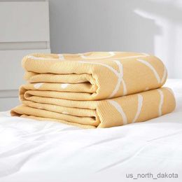 Blanket Yellow Cotton Sofa Towel Blanket Bedspread for Beds Home Travel Fashion 150*200 200*230 R230617