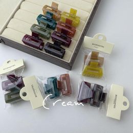 Hair Clips 2PCS Cute Jelly Color Simple And Versatile Small Clip Geometric Hollow Women's Girl Accessories