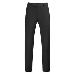 Men's Suits Black Pure Colour Men Dress Pant Business Casual Slim Fit Ankle Length Pantalon Classic Suit Trousers Wedding Plus Size XS---6XL