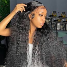 Hair pieces 13x4 13x6 Water Wave Lace Front For Black Women Curly 360 Full Human Wet And Wavy Loose Deep Frontal 230617