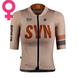 Cycling Shirts Tops Summer Breathable Cycling Short sleeve jersey Women SYN Female bicycle wear Colorful apparel Race Team Riding Bike Shirts 230616