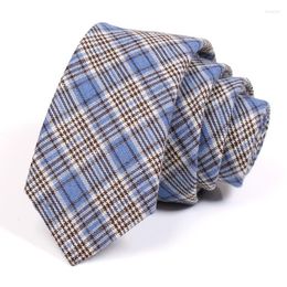 Bow Ties Brand Men's Blue 6CM Tie Classic Plaid For Men Business Suit Work Neck High Quality Fashion Formal Necktie