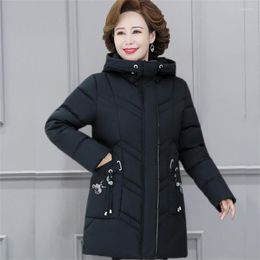 Women's Trench Coats 2023 Winter Jacket Women Parka Hooded Thick Warm Long Female Coat Casual Outwear Down Cotton 5XL