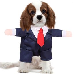 Dog Apparel Suit Portable Pet Bow Tie Costume Wedding Shirt Formal Tuxedo Attire Clothes For Small Dogs