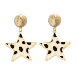 Charm Bohemian Genuine Leather Geometric Earrings Lightweight Animal Leopard Camo Print Dangles Star Drop Delivery Jewelry Dhgpa