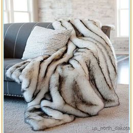 Blanket Luxurious Plush Soft Synthetic Rabbit Hair Throw Blanket Thick Luxury For Girl Gift Couch Bed Sofa R230617