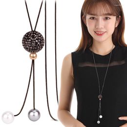 Pendant Necklaces Elegant Ball Long & Pendants 2023 Fashion Jewellery Korean Sweater Necklace Women Dress Accessories