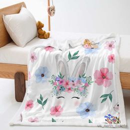 Blanket Rabbit Print Blanket Soft and Comfortable Blanket Durable Plush Suitable for Home Chair Sofa Decoration Sofa Blanket R230617