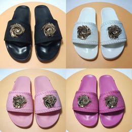 Designer-Slides für Herren und Damen mit Original-Staubbeutel, schwarze Blumen-Blumen, Segeltuch, grüne Blumen-Schuhe, modische Luxus-Sommer-Sandalen, Strand-Sneakers