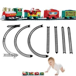 ElectricRC Car Christmas Train Set Railway Tracks Toys Xmas Gifts For Kids Birthday Party DIY Fun 230616