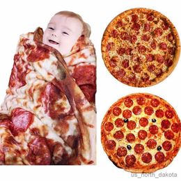 Blanket baby soft newborn blankets round shape portable wearable pizza throw blanket R230617