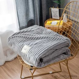 Blanket 1pc New Blanket For Bed Sofa Soft Fleece Throw Blanket Simple Solid Color Layer Blanket Home Bedding R230617