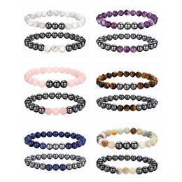 Beaded Qimoshi Magnet Combination Two Couple Bracelet Energy Cure Designer Man Drop Delivery Jewellery Bracelets Dhfvh