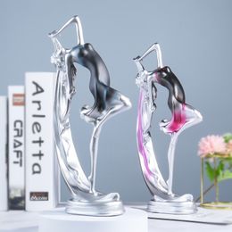 Decorative Objects Figurines European Beauty Character Resin Crafts Creative Home Decoration Living Room Wedding Gift Dancing Girl Ornament 230616