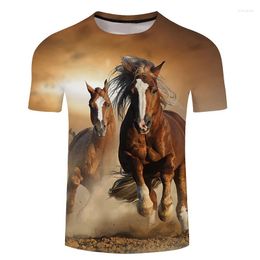 Men's T Shirts 2023 Men's 3d Horse Printed T-shirts Crew Neck Short Sleeve Street Clothes Hip-hop Trend Male Summer 6xl Tees Tops