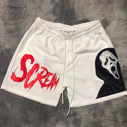 Men's Shorts Y2k Mens Gym Shorts Beach Basketball Shorts Men's Summer Mesh Screan Ghost Breathable Running Fitness Aports Shorts 230617