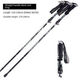 Trekking Poles Portable Walking Hiking Stick Outdoor Camping Fold Sticks Nordic Pole Telescopic Ultralight Alloy Folding 230617