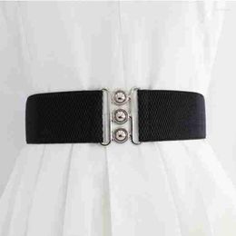 Belts Vintage Wide Elastic Band Waist Belt Women Buckle Sexy Elegant Cummerbunds Dress Decorative Waistband Fashion Seal