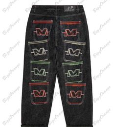 Men's Jeans Black Jeans Harajuku Multi-pocket Jeans. the Planet Men Clothing Loose and Comfortable Y2k Colorful Multi-pockets Wide Pants 230617