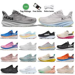 Hoka Clifton 9 Harbor Mist Grau Damen Herren Laufschuhe Hokas Clifton Bondi 8 Ice Water Free People Blau Triple Weiß Schwarz Mesh Jogging Walking Trainer Turnschuhe