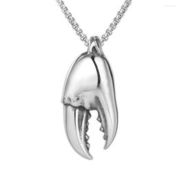 Chains Stainless Steel Crab Tongs Pendant Necklace Cute Animal Necklaces Jewelry Gift With Chain