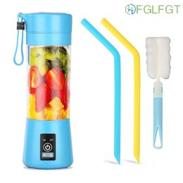 Fruit Vegetable Tools 6 Blades Portable Fruit Extractor USB Rechargeable Electric Juice Cup Household Small Juice Maker Blender Mini Food Processor 230617