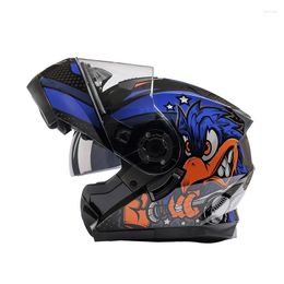 Motorcycle Helmets Personality Men Women Dual Visor Safety Modular Flip Up Helmet Racing Double Lens Capacete Casco Moto