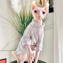 Clothing Cotton Sphinx Cat Dog Clothes for Small Puppy Hairless Cat Sweatshirt Clothing Stripe Pet Costume Kittens Jumpsuit Autumn Winter