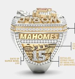 2022 2023 KC Super Bowl Team Champions Championship Ring With Wooden Display box Souvenir Men Fan Gift Drop Shipping
