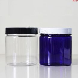 12pcs 500ml empty transparent blue round plastic display pot clear cosmetic cream jar balm container sample packaginggood qty Qtqgd