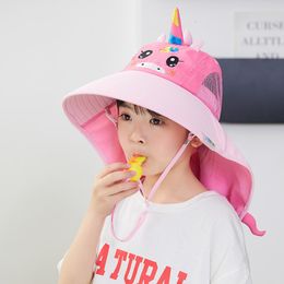 Fashion Face Masks Neck Gaiter Children Sun Protection Beach Cap Spring Summer Sunscreen Hat Big Brim Bucket Kids Travel 49 Yeas 230617