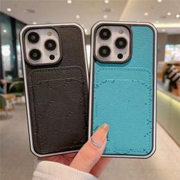 Designer Fashion cell Phone Cases For iPhone 14Pro Max 14pro 14 13 13promax 12 12pro max 11 Luxury Leather Print Back Cover Mobile Shell Card Holder Pocket Case58952