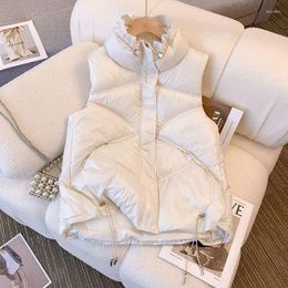 Women's Vests Standing Collar Plush Cotton Vest Women Sleeveless Jacket Quilte Waistcoat 2023 Autumn Winter Women's Outwear