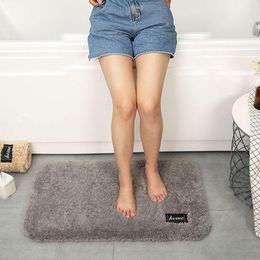 Mats Modern Style Bathroom Nonslip Floor Mats Solid Color Plush Home Decoration Carpet Simple Absorb Water Antislip Floor Pads