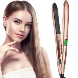 Prostownicze włosów 2 w 1 prostownica włosów i curler ceramiczne płaskie żelazne włosy Zakochanie LCD prostowanie włosów Curling Iron Corrugation Waver 230617