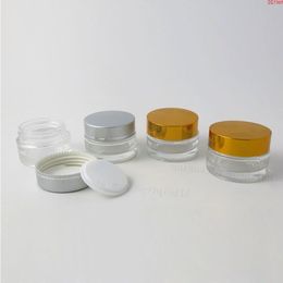 24 x 20g Mini Cream Glass Containers Jar Empty Cosmetic Make up Sample Container Emulsion Refillable Pot Silver Gold Lidgood Lcapp