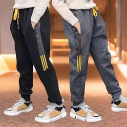 Trousers Boys Pants Winter Thicken Warm Plus Velvet Pants Girls Kids Trousers Children Sport Pants Casual Loose-fitting Trousers Fashion 230617