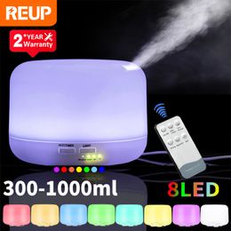 Essential Oils Diffusers REUP Air Humidifier Electric Aroma Diffuser Aromatherapy Humidifiers Ultrasonic Cool Mist Maker Fogger LED 230617