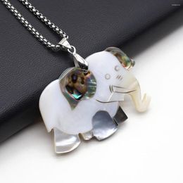 Chains Natural Abalone Shell Necklace Pendant Cartoon Elephant Shape Exquisite Charms For Jewellery Making Diy Accessories Gifts