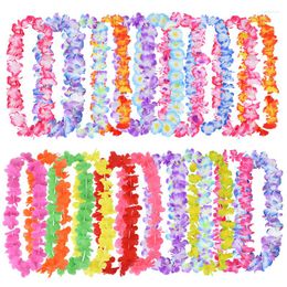 Decorative Flowers 5/10Pc Hawaii Party Leis Flower Wreath Garland Hawaiian Necklace Hawai Floral Wedding Birthday Supplies Decoration