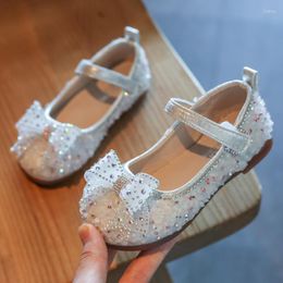 Flat Shoes Girls' Leather Princess Girls Party Dance 2023 Spring Baby Kids Flats Sequined Student Performance Children's