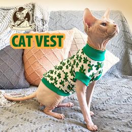 Clothing Custom Cat Clothes 2023 Spring Style Antishedding Cat Vest Hairless Cat Sphynx Cat Clothes