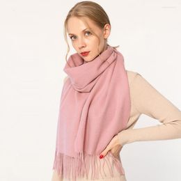 Scarves Women Winter Cashmere Scarf 2023 Brand Wraps For Ladies Solid Pashimina Echarpe Vintage Warm Wool Foulard Femme