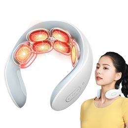 Other Massage Items Back And Neck Massager Instrument 6 Head Heating Muscle Massager Pulse Current Treatment Of Cervical Spondylosis 230617