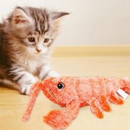 Toys Funny Electric Jumping Shrimp Moving Cat Simulation Lobster Electronic Plush Toys For Pet Children Stuffed Animal Christmas Gift