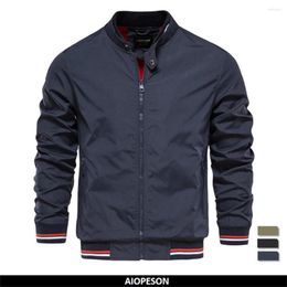 Men's Jackets BabYoung Bomber Jacket Casual Men Baseball Collar Tie Button Slim Fit For Autumn Fashion Basic Thin Coats